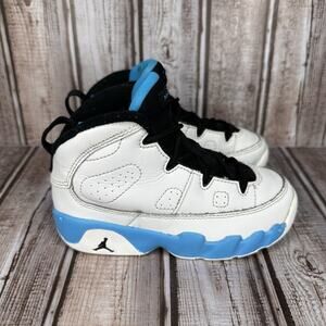 Nike Air Jordan 9 Retro Shoes Toddler Size 9C Powder Blue White Kids Sneakers